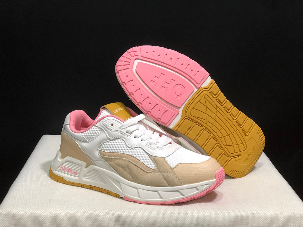Off-White Low-Top Casual Sneakers White Beige Pink