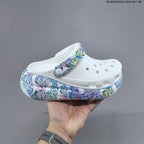 Crocs Classic Platform Clogs with Butterfly Print