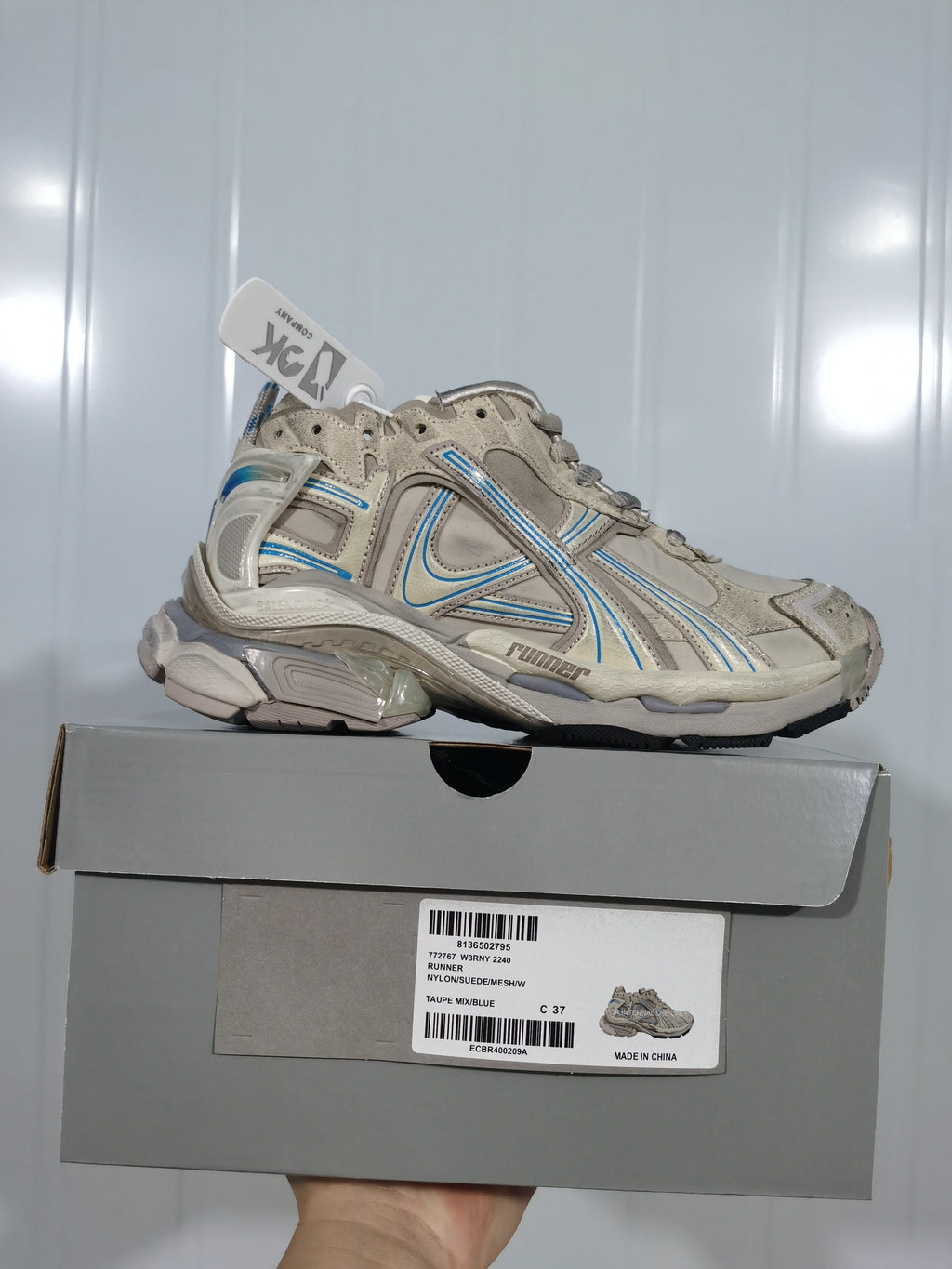 Puma 2240 Runner Taupe Blue Sneakers