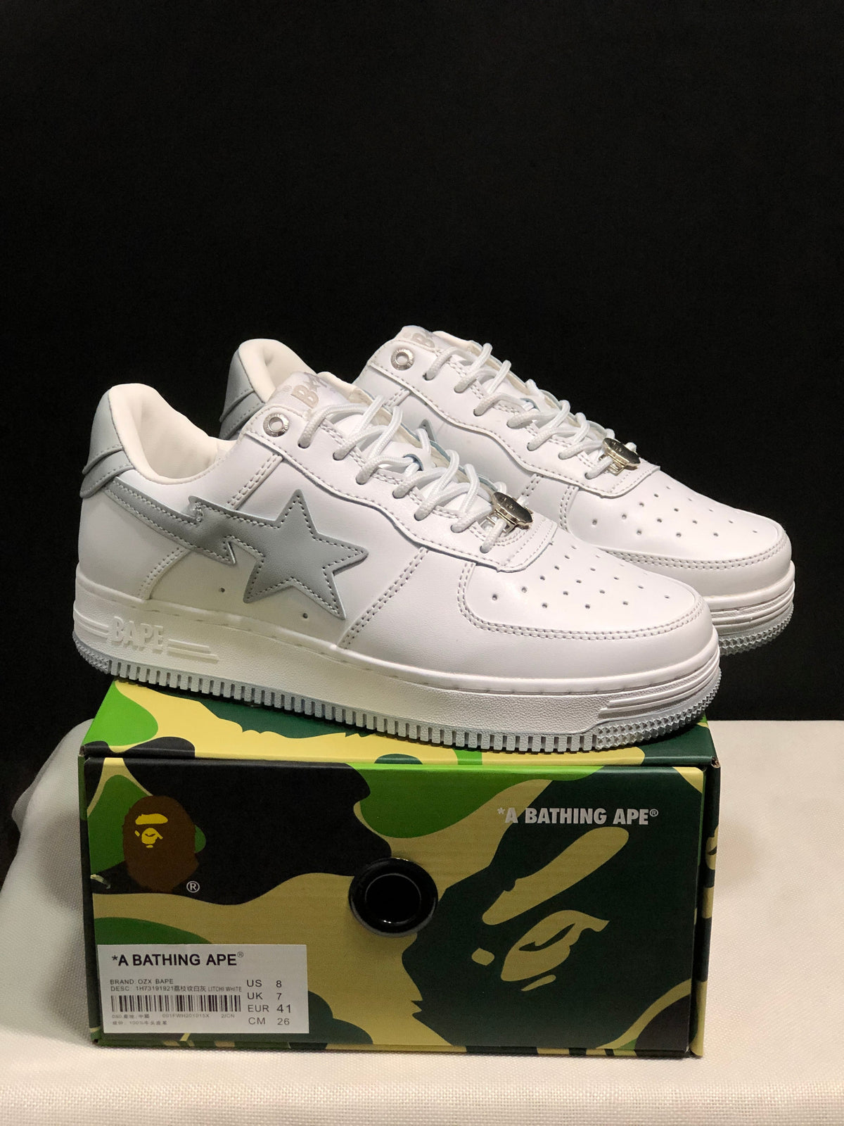 BAPE Bape Sta Low Sneakers White and Gray