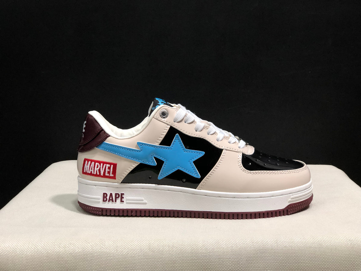 BAPE Bape Sta Low Sneakers Cream Black Blue