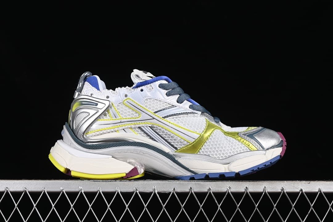 Balenciaga Runner 7.0 Sneakers in White, Blue and Yellow