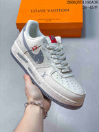 Nike Air Force 1 Low Custom Sneakers in Off-White and Gray