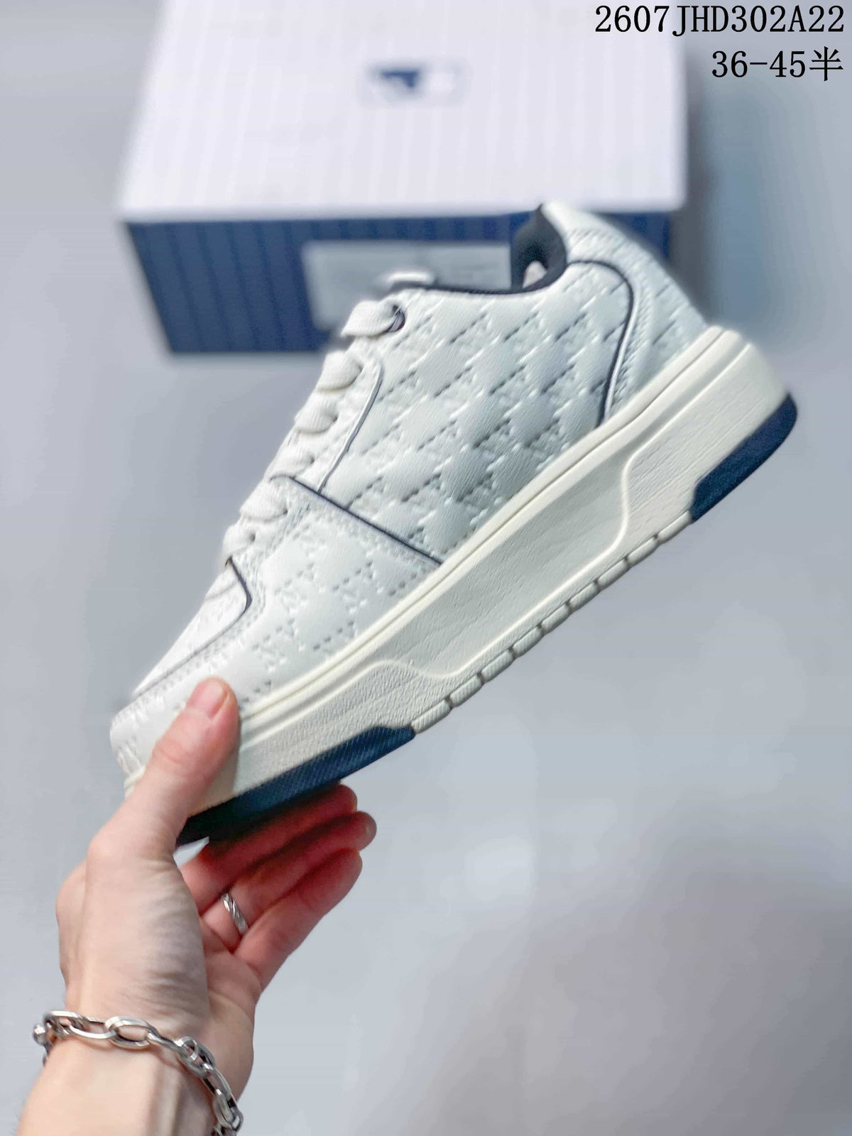 MLB Big Ball Chunky Canvas HI Sneakers White Navy 712320YPE