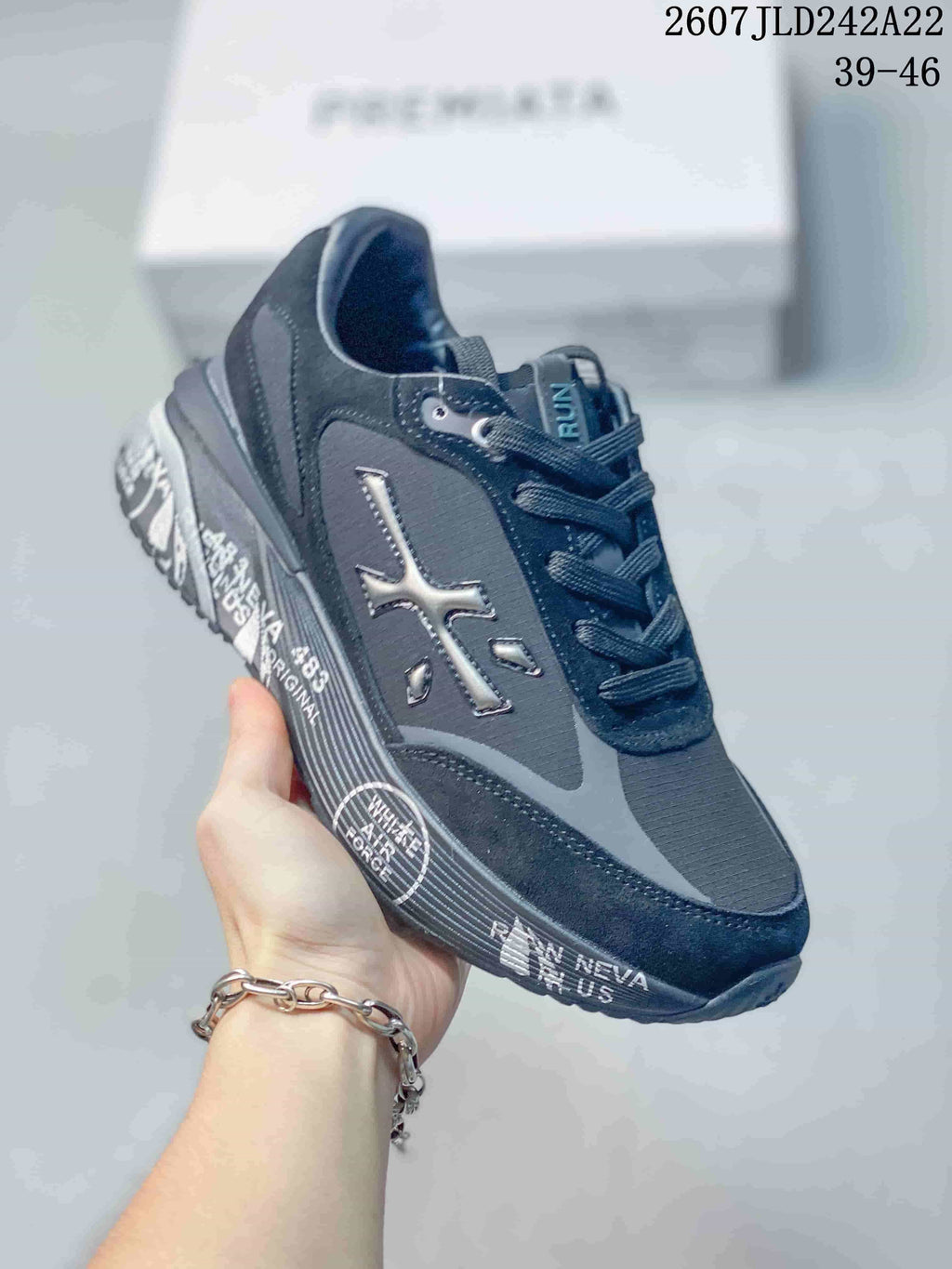 Premiata Lander Trainers Dark Navy and Gray 712800TIT