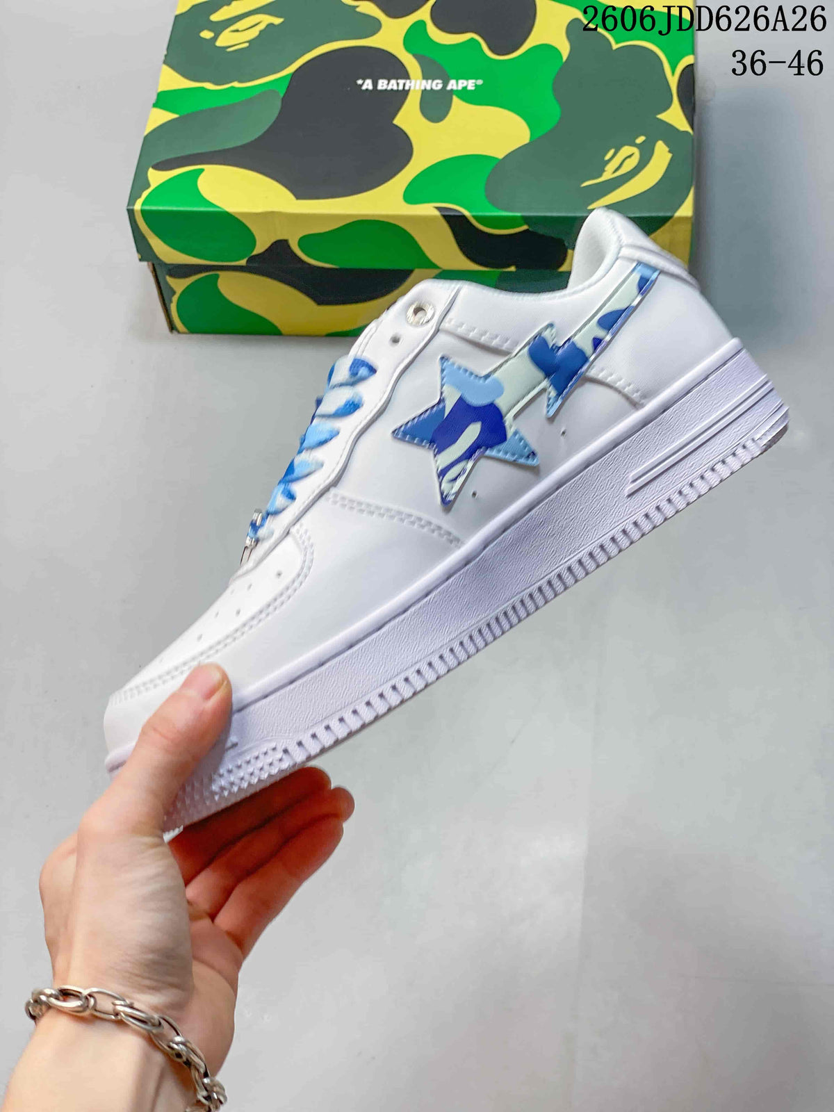 A Bathing Ape STA Low-Top Sneakers White Blue