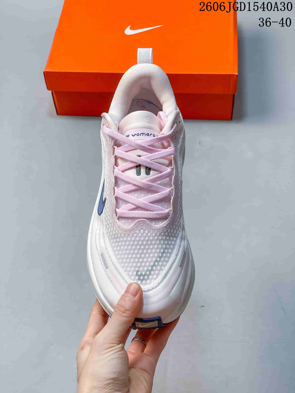 Nike Vomero Plus Running Shoes in White and Pink