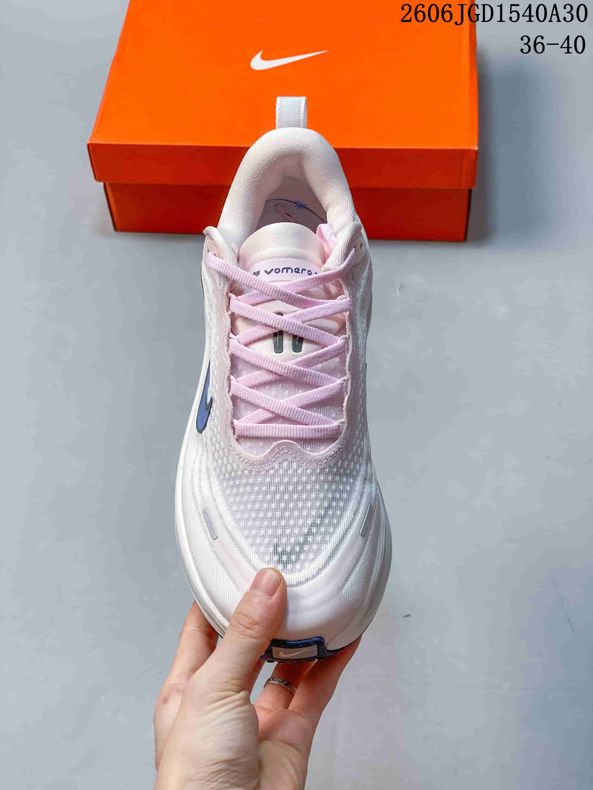 Nike Vomero Plus Running Shoes in White and Pink