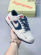 Nike Dunk Low Retro x Supreme White Navy Red 2607JVD1151A21