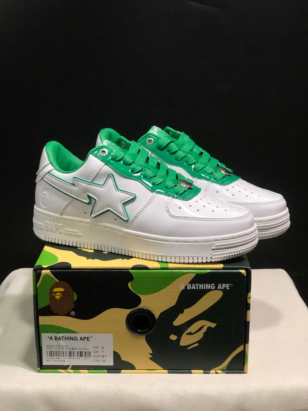 BAPE Sta Low-Top Sneakers White Green