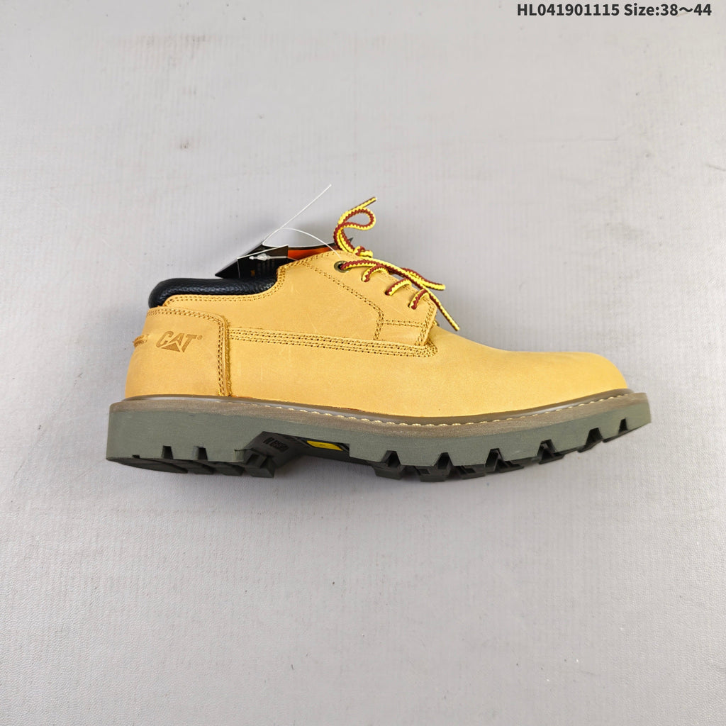 CAT Low-Top Lace-Up Work Boots in Honey Yellow
