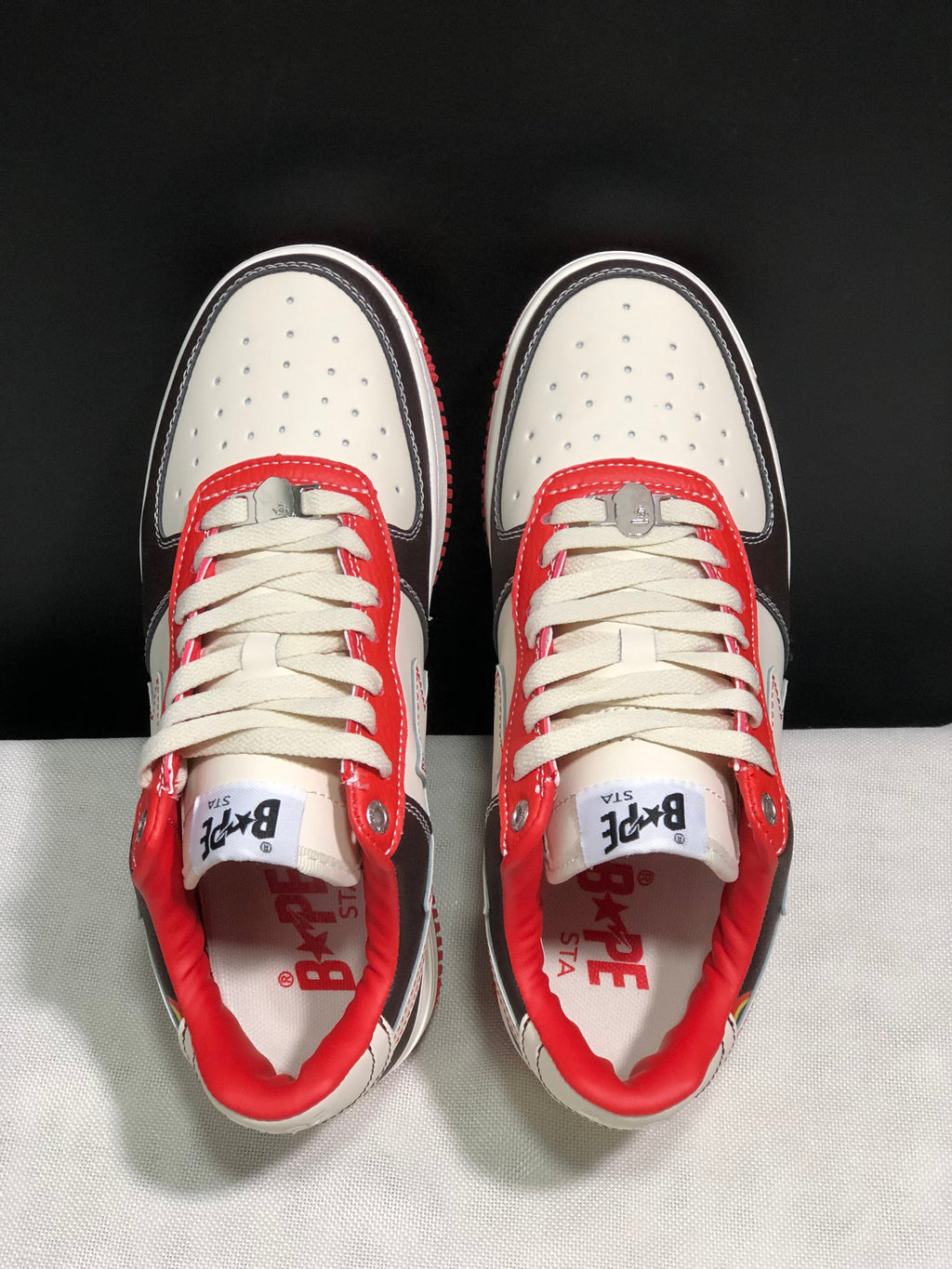 BAPE STA Low-Top Sneakers White Black Red