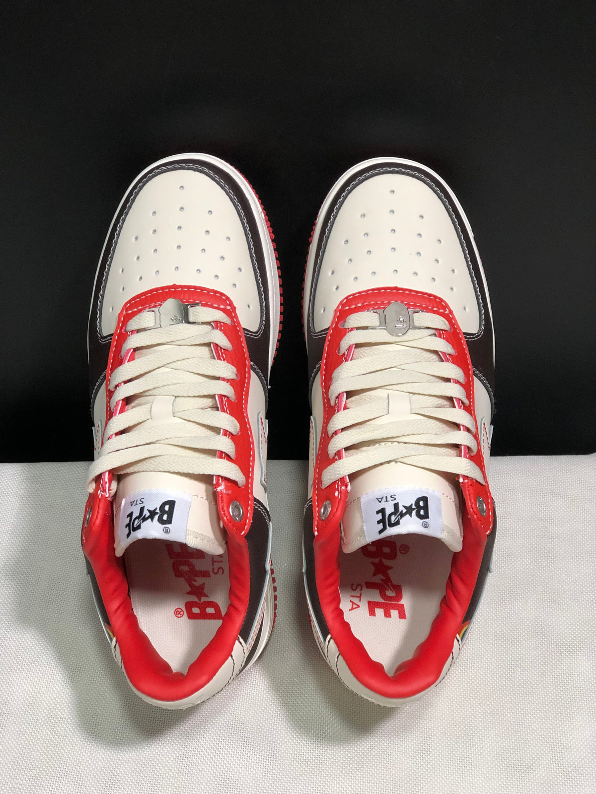 BAPE STA Low-Top Sneakers White Black Red