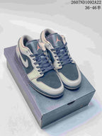Jordan Air Jordan 1 Low Gray and Navy Sneakers 2607ND1092A22