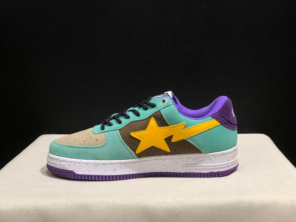 Bape Sta Low-Top Sneakers Mint Green Purple Yellow