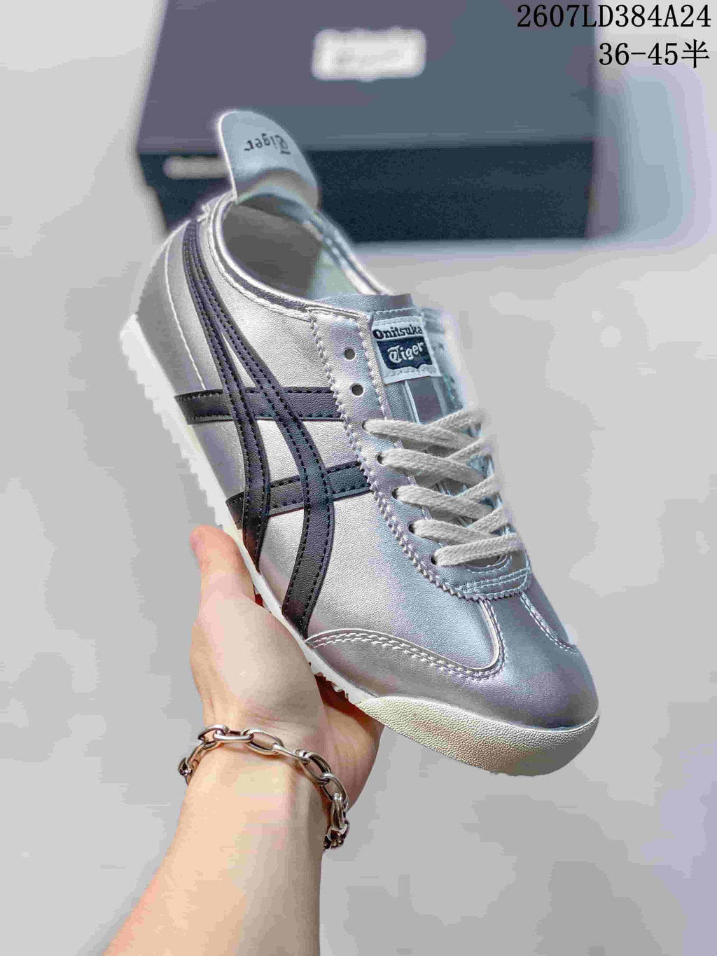 Onitsuka Tiger Mexico 66 Silver Black Low-Top Sneakers