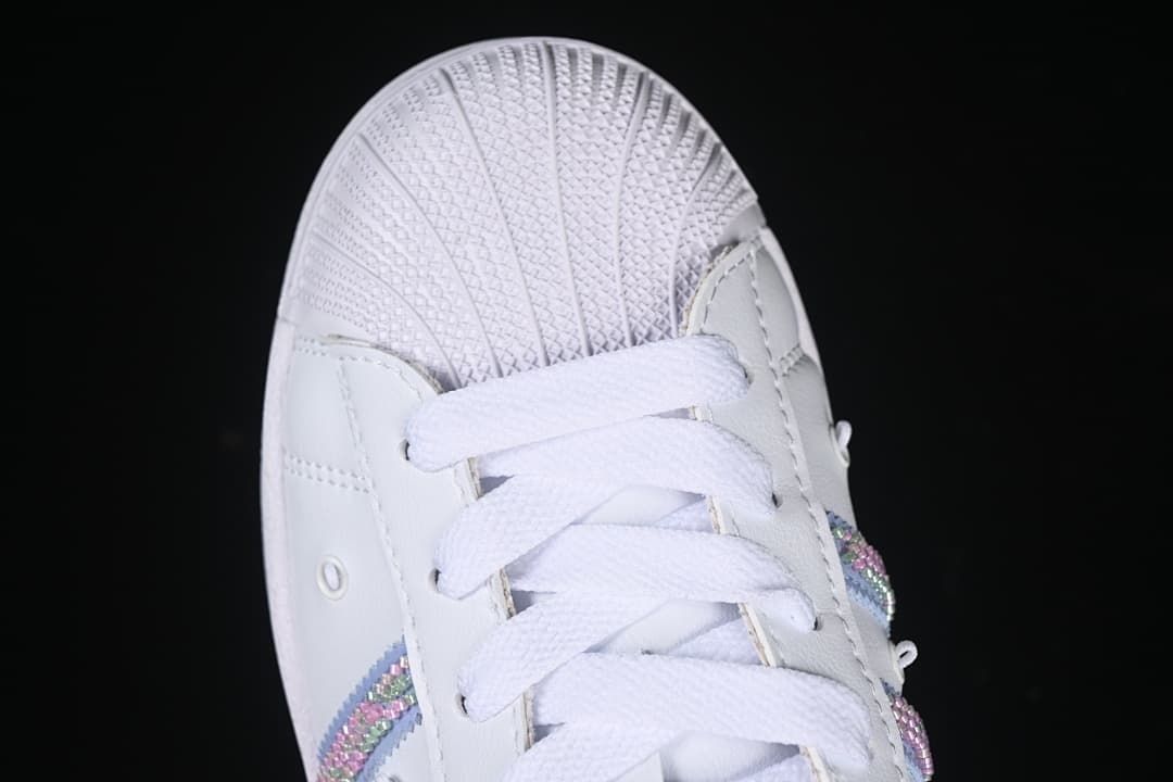 adidas Superstar II JR1332 White Sneakers with Pastel Stripes