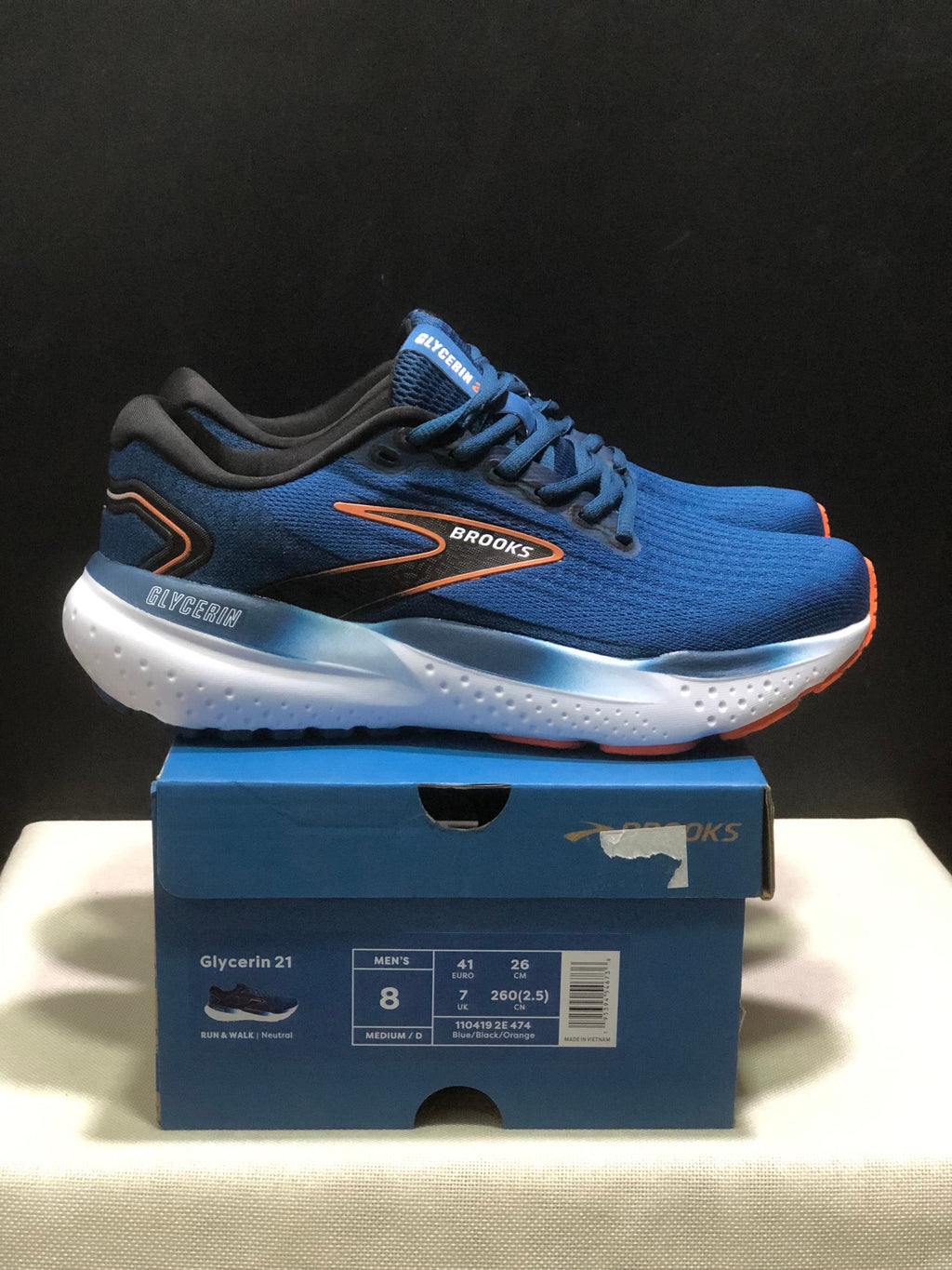 Brooks Glycerin 21 Running Sneakers Blue Black Orange