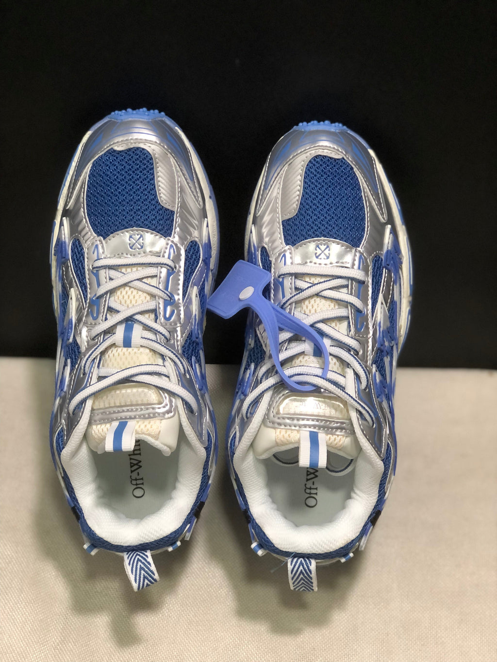 Off-White Be Right Back Sneakers Blue White Silver