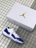 Air Jordan 11 Sneakers White and Deep Blue BQ3685-001