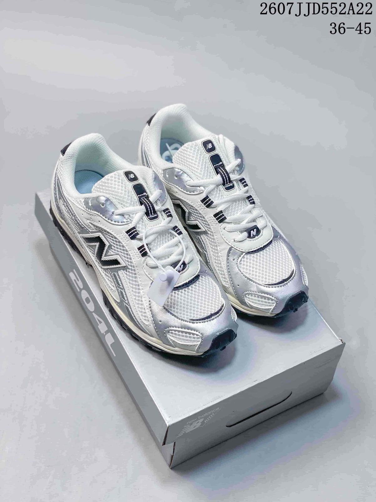 New Balance NB204 Retro Running Sneakers White Silver