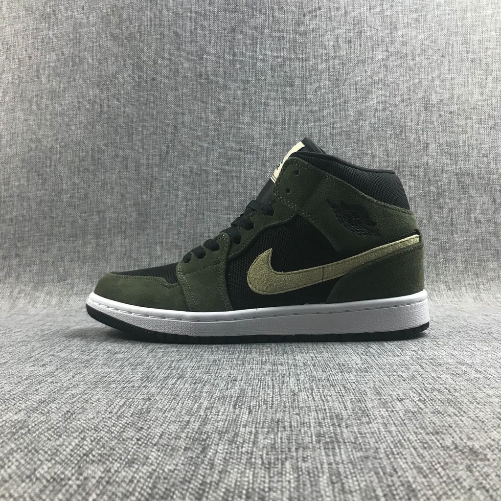 Air Jordan 1 Mid Sneakers Olive Green BQ6472-030