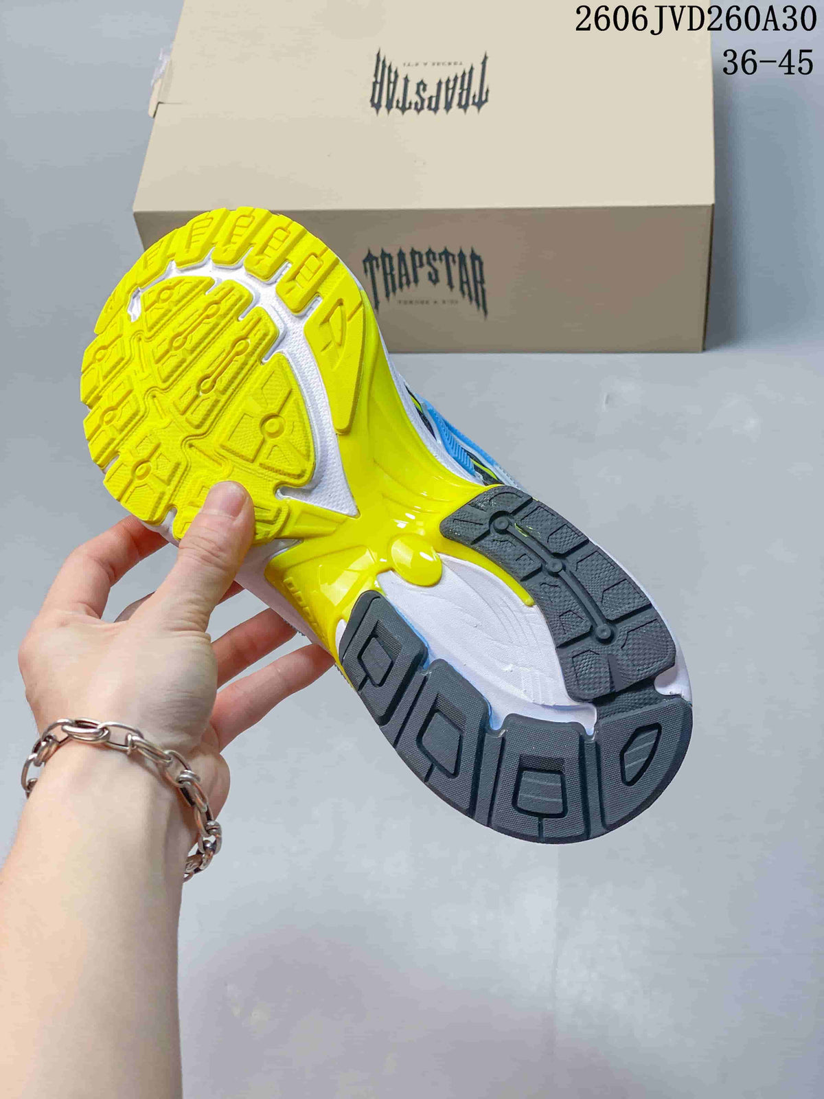 Trapstar Trispeed 3000 Retro Chunky Sneakers Silver Blue