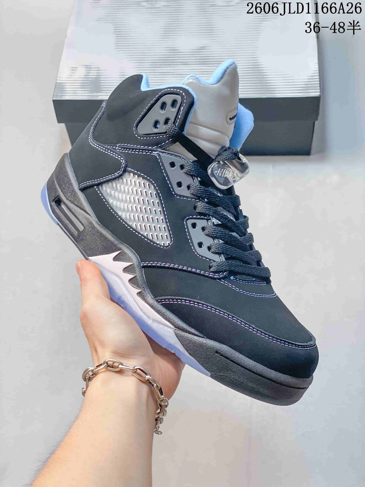 Jordan Air Jordan 5 High-Top Sneakers in Black and Blue