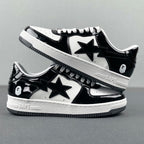 BAPE STA Low Black and White Sneakers 1H70-191-001