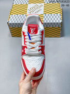 Louis Vuitton Trainer Low Sneakers in Red and White