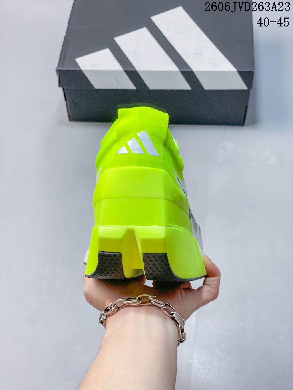 Adidas Adizero Dropset Elite Running Shoes, White and Neon Yellow