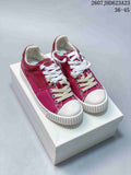 Maison Martin Margiela Burgundy Canvas and Leather Sneakers 2607JHD623A23