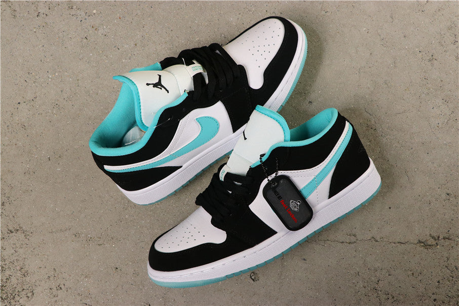 Jordan 1 Low White Island Green Black Sneakers CQ9828-131