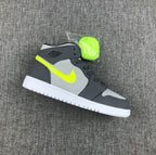 Air Jordan 1 Mid Grey Volt Sneakers 554724-072
