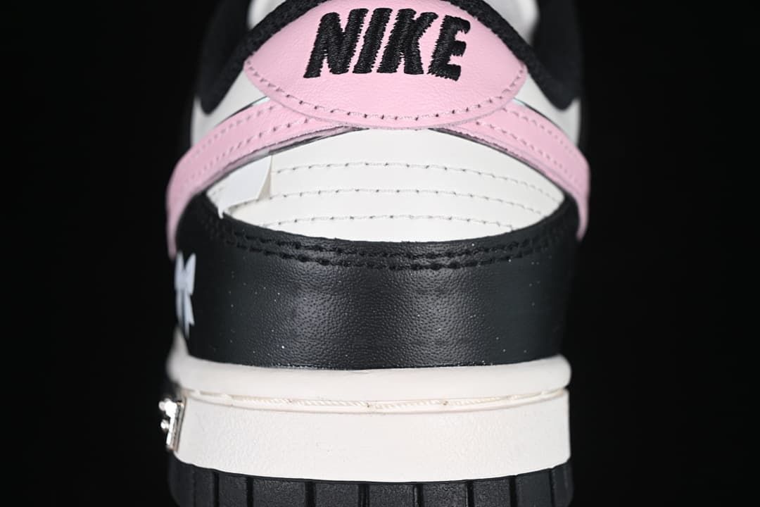 Nike SB Dunk Low Black White Pink Bow Sneakers