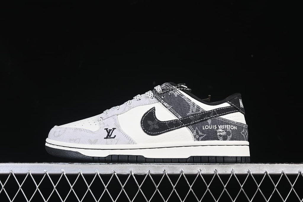Nike SB Dunk Low Denim Panel Sneakers White Black SC0601-471