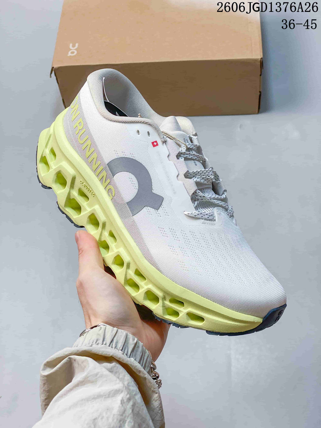 On Cloudmonster 3 Running Shoes White Lime GD1376A26
