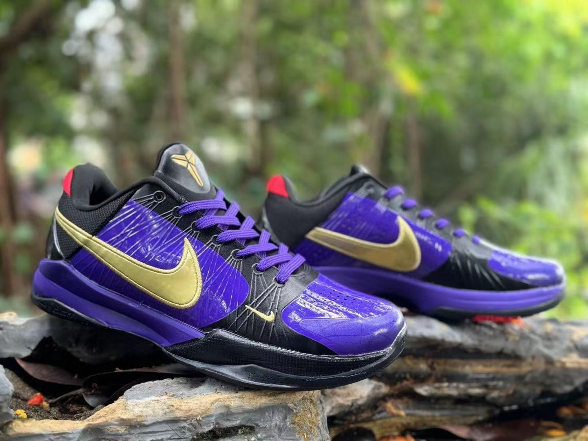Nike Kobe 5 Basketball Shoes in Purple, Black and Gold