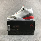 Air Jordan 3 Retro White Red High-Top Sneakers