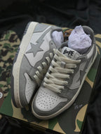 A BATHING APE BAPE Court Sta Low Sneakers White Grey