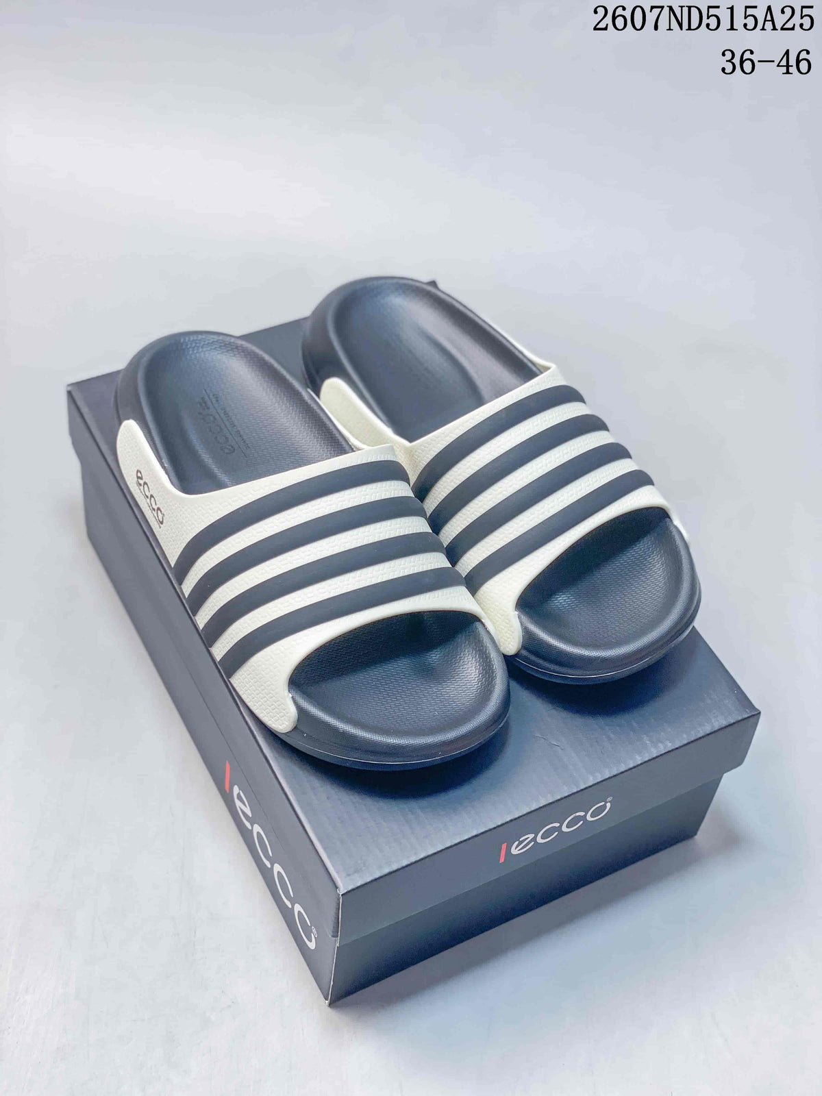 ECCO 2607ND515A25 Men's Navy and White Slide Sandals