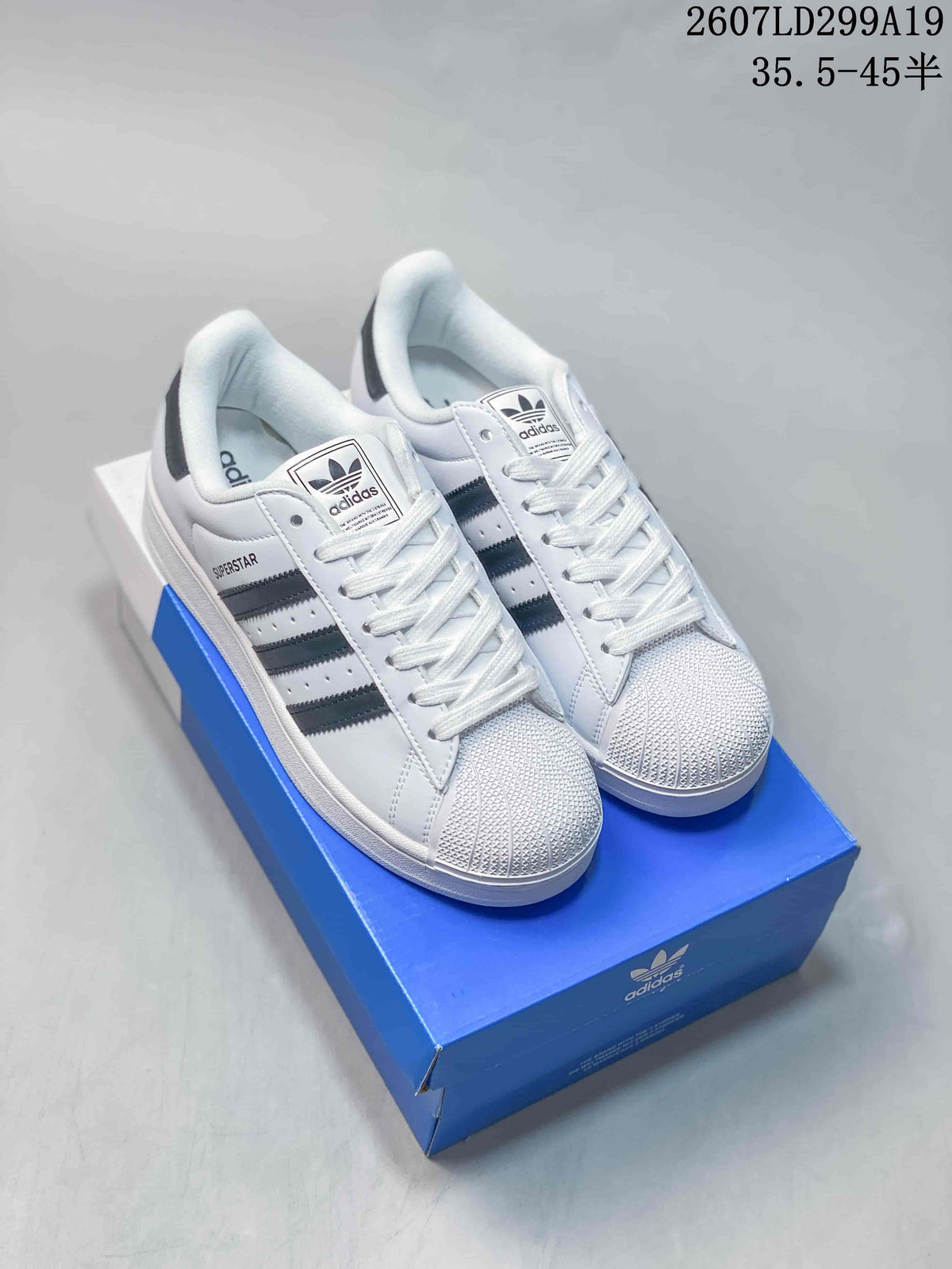 adidas Superstar White Black Shell-Toe Sneakers 2607LD299A19