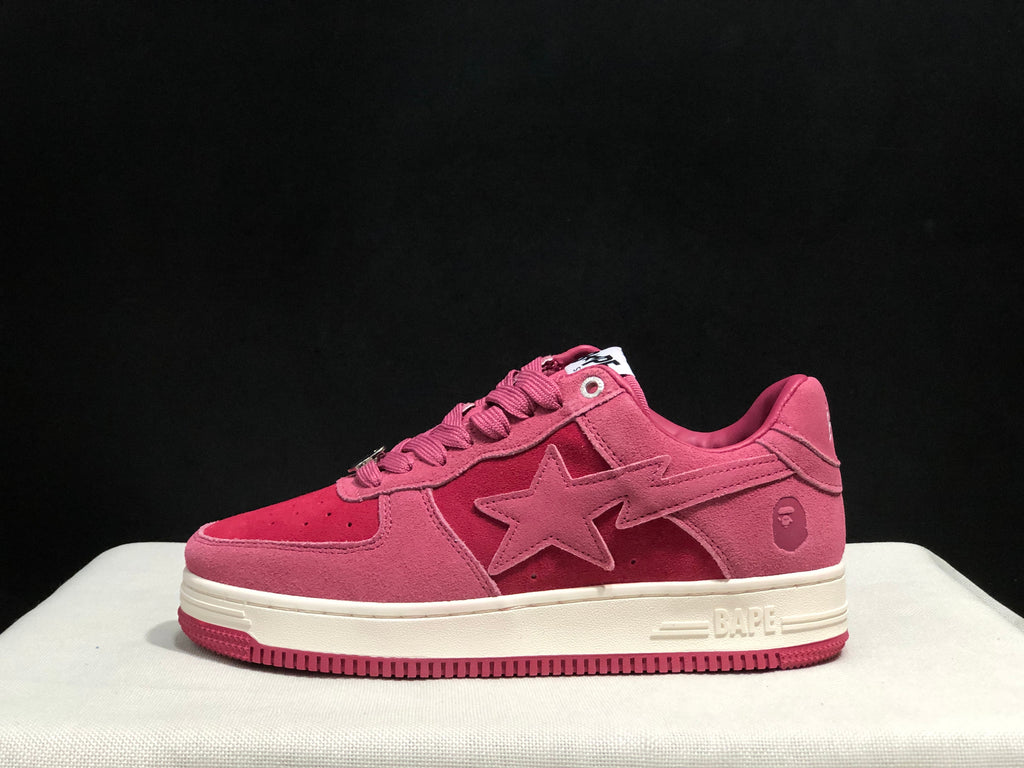 BAPE Bape Sta Low-Top Sneakers Pink and Cream