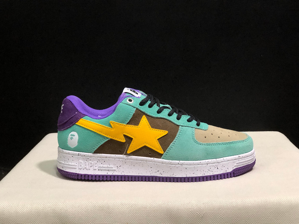 Bape Sta Low-Top Sneakers Mint Green Purple Yellow