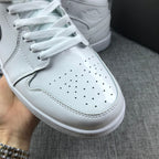 Jordan Air Jordan 1 Mid White Patent-Style Sneakers BQ6472-111