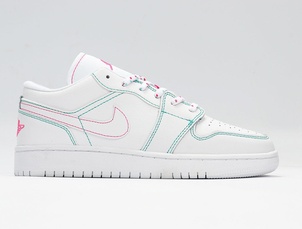 Nike Air Jordan 1 Low White Pink Sneakers 554723-101
