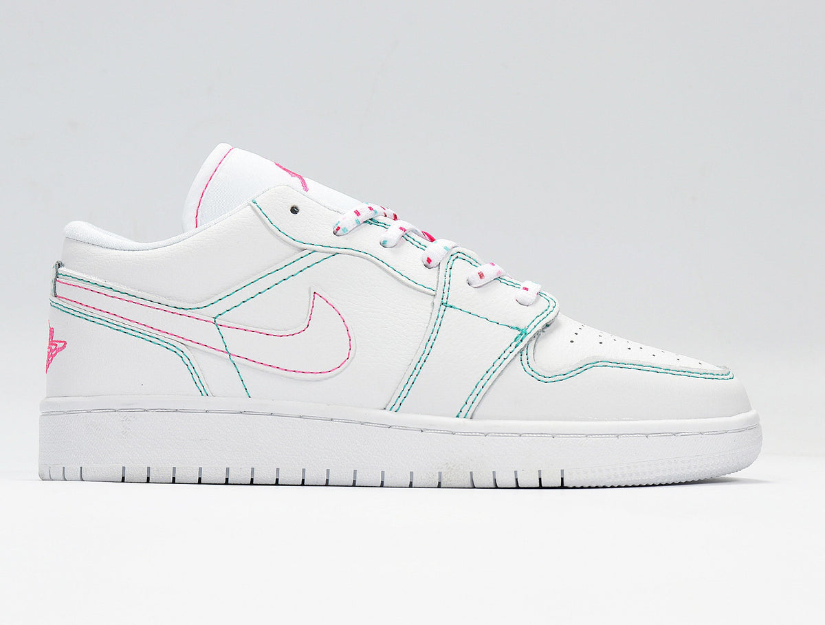 Nike Air Jordan 1 Low White Pink Sneakers 554723-101