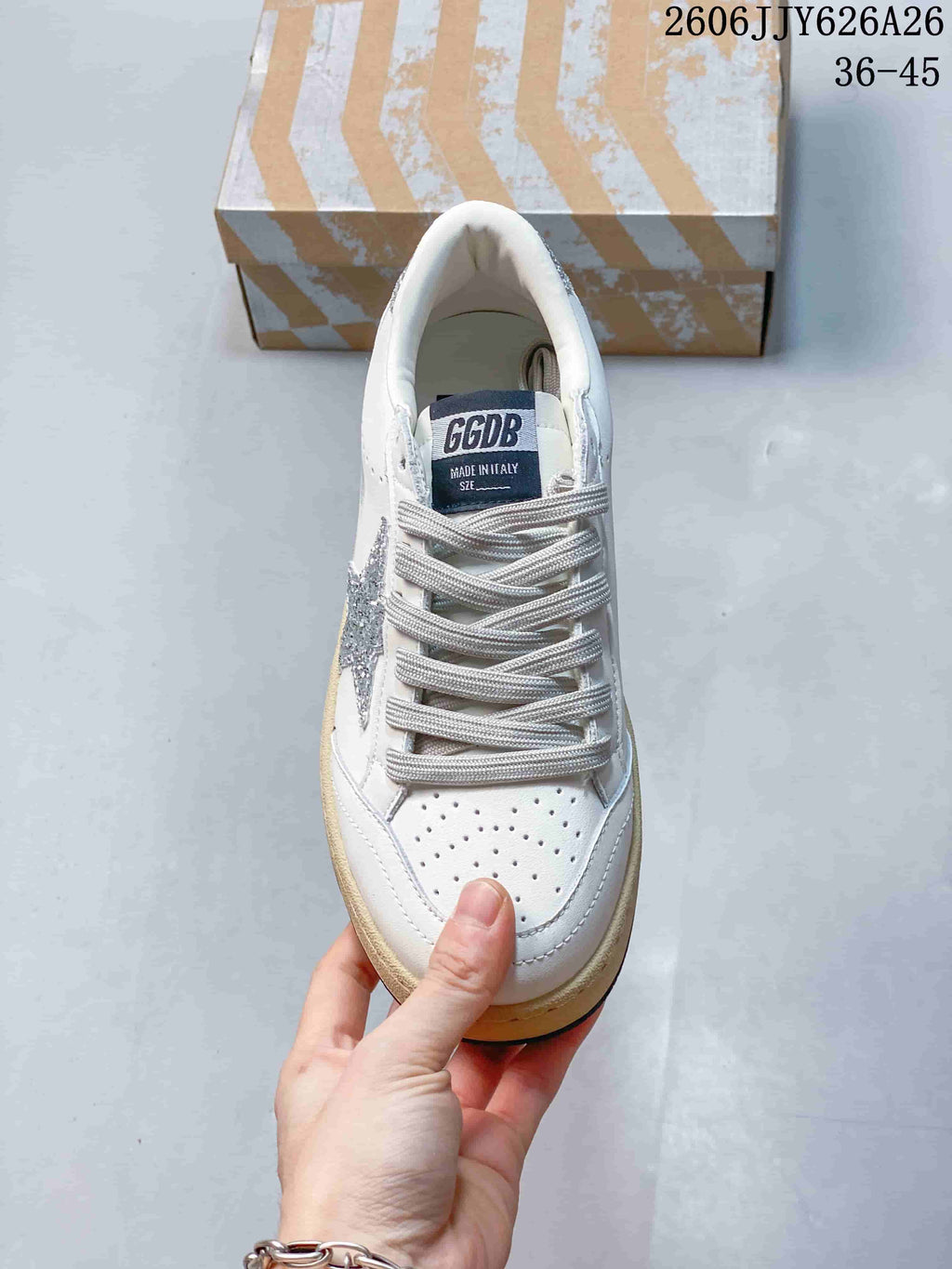 Golden Goose Superstar White Silver Star Sneakers 2606TJY626A26