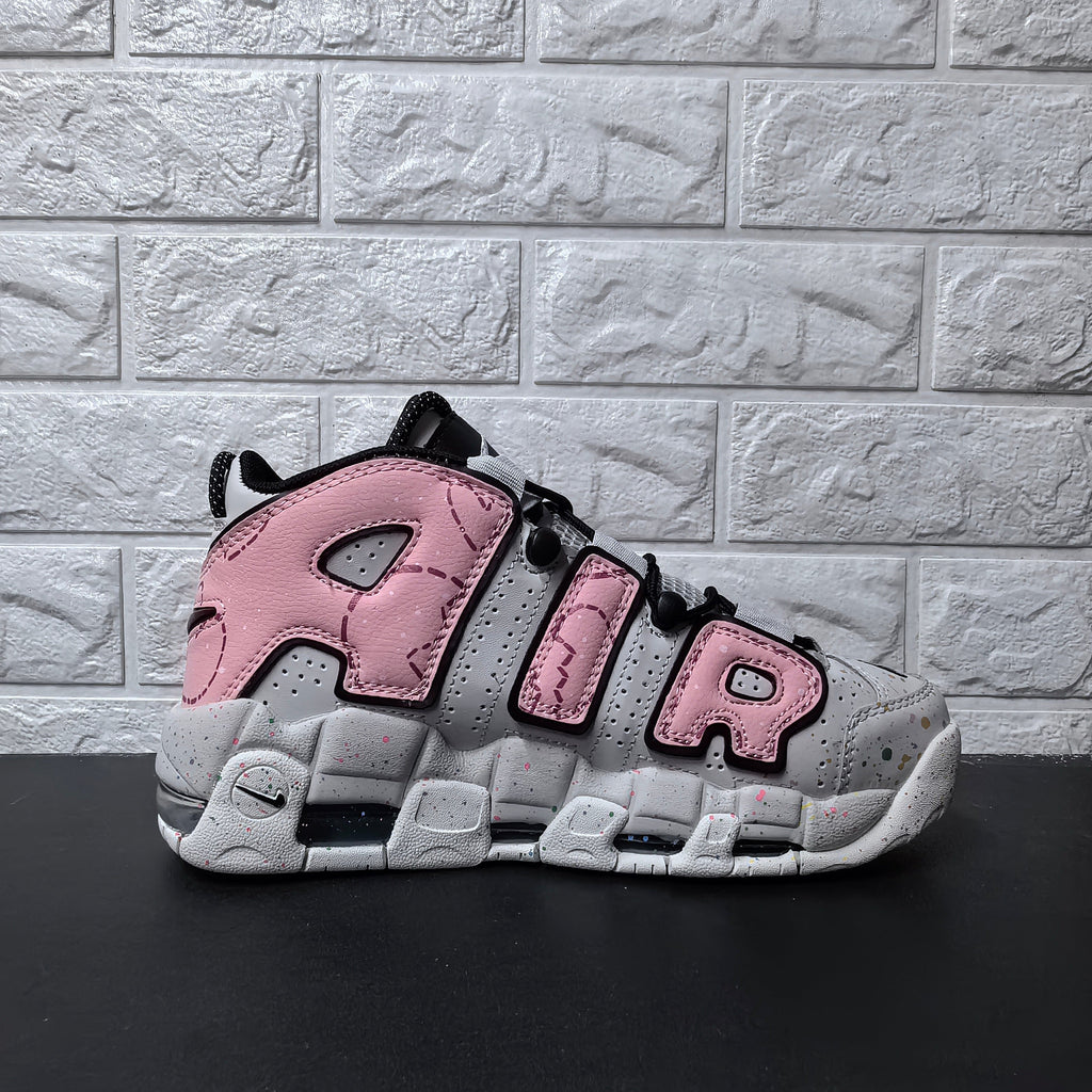 Nike Air More Uptempo Sneakers in Pink and Grey