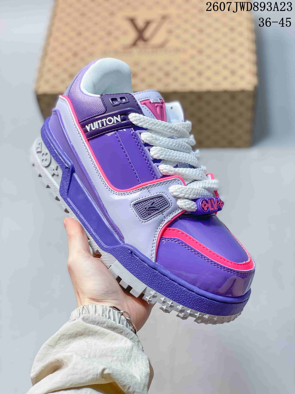Louis Vuitton Trainer Maxi Low Sneakers Purple Pink White